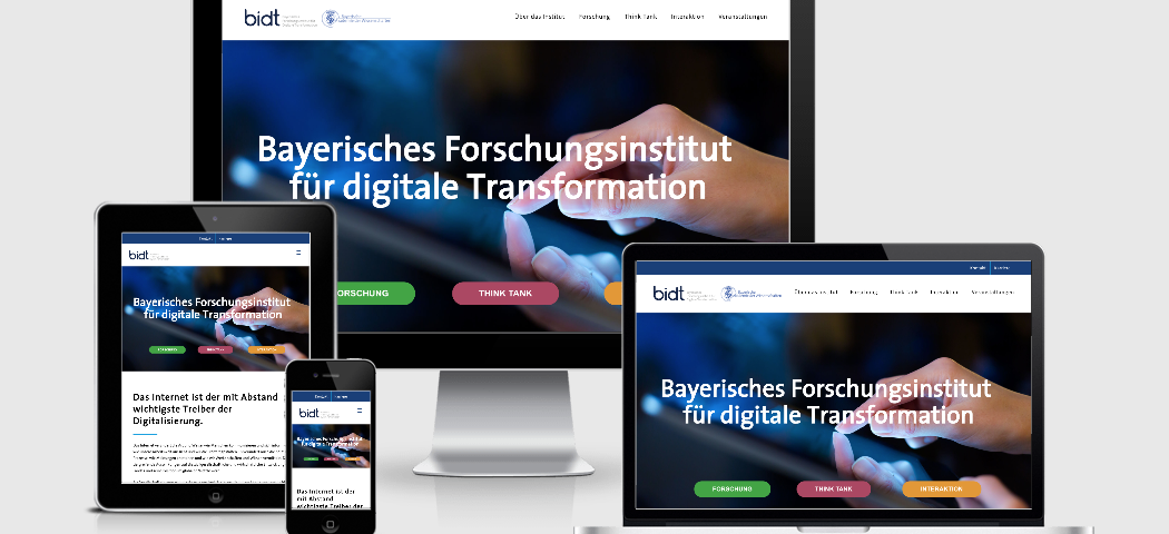 Responsive Website zum Start des Bayerischen Forschungsinstituts für digitale Transformation